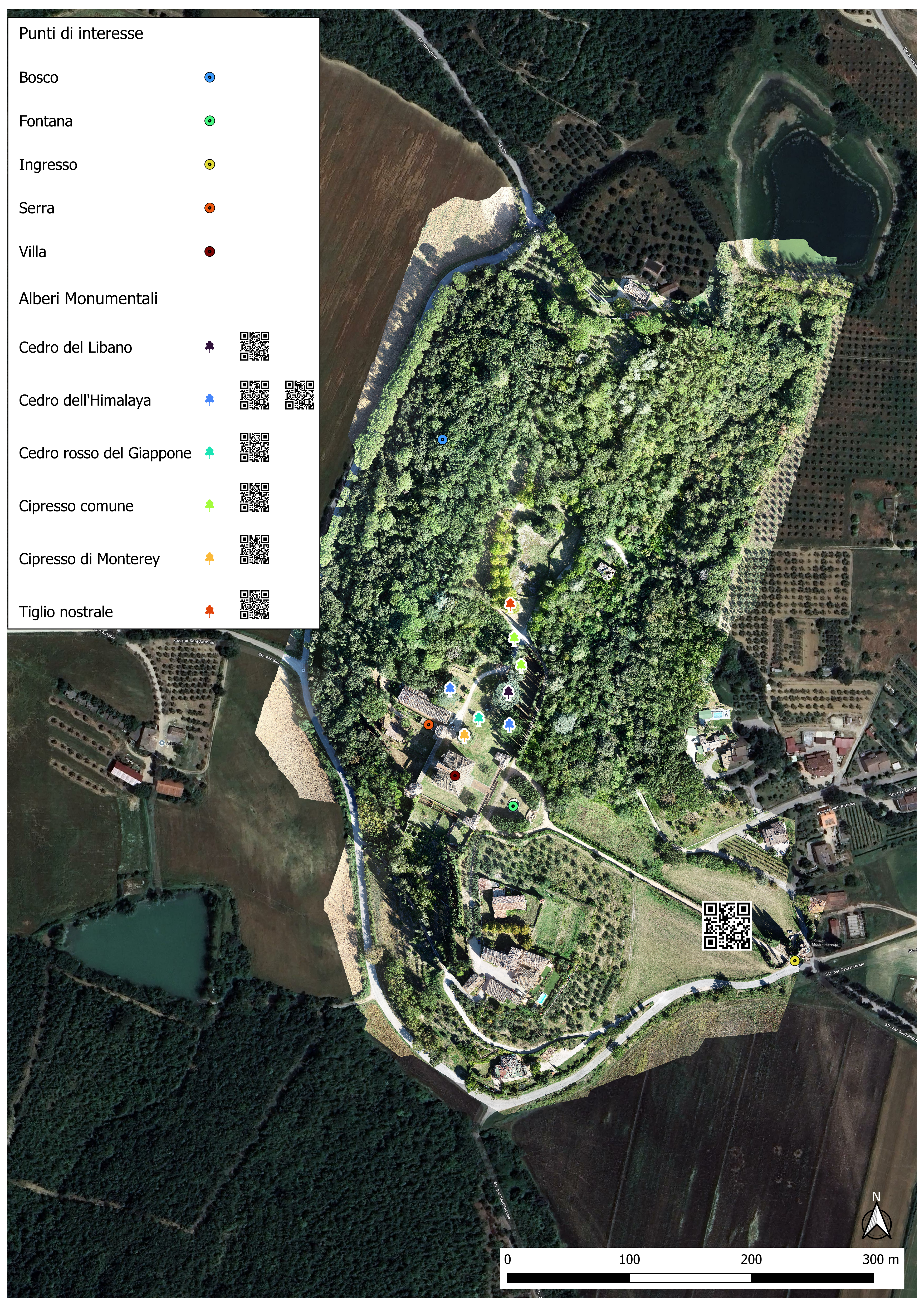 Mappa della Villa del Colle del Cardinale (PG)